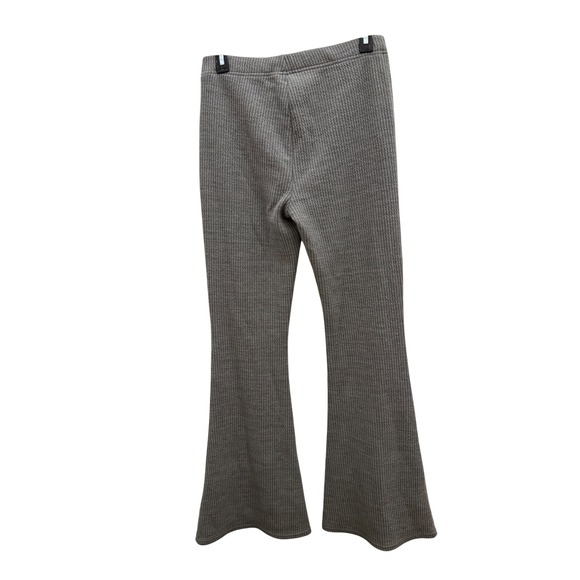 American Eagle Flare Ribbed Knit Lounge Pants Womens Medium Gray Casual Comfort - Picture 2 of 5